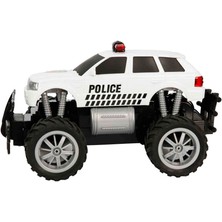 Suncon 1:18 Uzaktan Kumandalı Jumbo Wheels USB Şarjlı Işıklı Polis Arabası - Beyaz Jeep