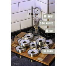 10'lu Paslanmaz Çelik Kapaklı Küllük Seti | 10 cm 304 Kalite Küllük | Restoran, Kafe ve Otel