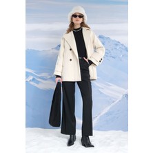 Kısa Kruvaze Kaban Ekru