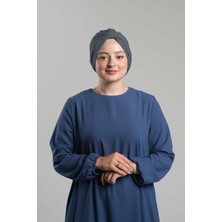 Antrasit Pratik Hazır Geçmeli Tesettür Bone Sandy Pileli Salaş 2121_25