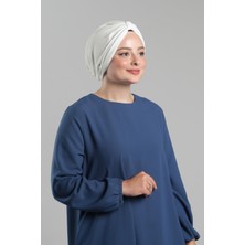 Krem Pratik Hazır Geçmeli Tesettür Bone Sandy Pileli Salaş 2121_40