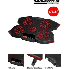 Frisby Gp5 E-Sport Desing 5 Fanlı Ledli LCD Kontrol Panelli Pro Standlı 15-17" Uyumlu Notebook Soğutucu