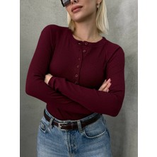 %100 Pamuk Düğmeli Body