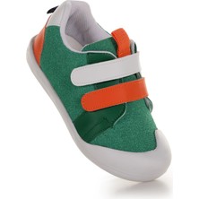 Kiko Kids Şifu Ilk Adım Cırtlı Erkek Bebek Spor Ayakkabı Yeşil - Turuncu