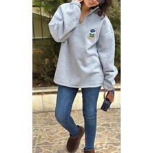 Kadın Gri Ayıcıklı Sweat