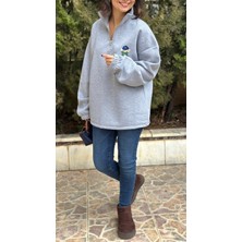 Kadın Gri Ayıcıklı Sweat