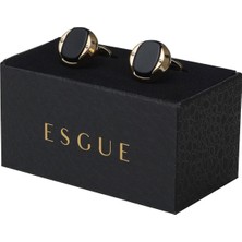 Esgue Gold Siyah Desenli Form Kol Düğmesi