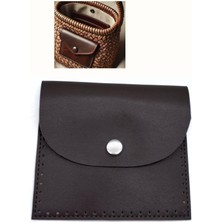 Angel Çanta Aksesuar 14 X 12.5 Cm Cm Kahve Renk  Çıtçıtlı Suni Deri Cep