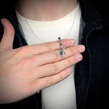 Ebrar Silver Gümüş Keman Kolye 925 Ayar Gümüş Keman Figürlü Unisex Kolye