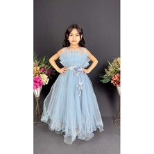 Mnk Baby & Kids Kız Çocuk Katlı Robası Abiye Elbise MNK0475 Özel Günler İçin Şık Tasarım