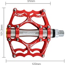 Fiona Alüminyum Bisiklet Pedalları Ultralight Bisiklet Mühürlü Rulman Pedalları Cnc Işlenmiş Dağ Bisikleti Aksesuarları Kırmızı + Gri (Yurt Dışından)