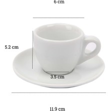 ANCAP Verona Porselen Espresso Fincan ve Tabak Takımı - 75 ml