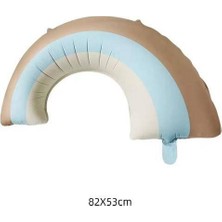Parti Dükkanım Mavi Kahve Krem Gökkuşağı Folyo Balon 82*44 cm