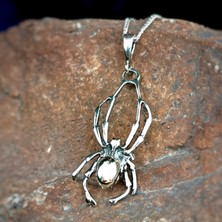 Ebrar Silver Gümüş Örümcek Kolye 925 Ayar Gümüş Örümcek Figürlü Unisex Taşsız Kolye