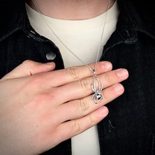 Ebrar Silver Gümüş Örümcek Kolye 925 Ayar Gümüş Örümcek Figürlü Unisex Taşsız Kolye
