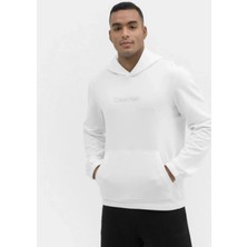 Calvın Kleın Kapüşonlu Erkek Sweatshirt Erkek 00GMS3W303 - Beyaz