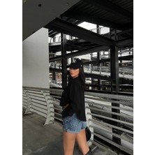 Moda Önü Cep Detaylı Arkası Uzun Crop Gömlek