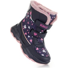 Kiko Kids Kartanesi Cırtlı Kız Çocuk Kar Bot Soğuk Suya Dayanıklı Lacivert