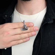 Ebrar Silver Viking Gemisi Gümüş Kolye 925 Ayar Gümüş Viking Gemisi Unisex Kolye Taşsız Gümüş Kolye