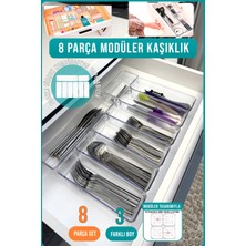 Fithome 8 Parça Modüler Kaşıklık Kaşık Düzenleyici Organizer Çekmece Içi Düzenleyici