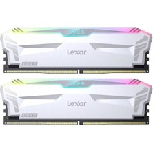 Lexar 32GB (2x 16GB) Ddr5 6400MHZ CL32 Rgb Dual Kıt Pc Ram Ares LD5EU016G-R6400GDWA Beyaz