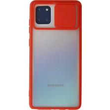 Newface Samsung Galaxy A81 / Note 10 Lite Kılıf Palm Buzlu Kamera Sürgülü Silikon - Kırmızı 13