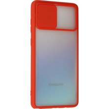 Newface Samsung Galaxy A81 / Note 10 Lite Kılıf Palm Buzlu Kamera Sürgülü Silikon - Kırmızı 13