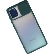 Newface Samsung Galaxy A81 / Note 10 Lite Kılıf Palm Buzlu Kamera Sürgülü Silikon - Yeşil 13