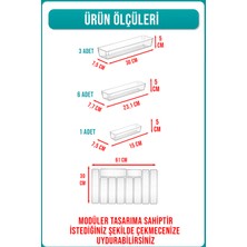 Fithome 10'lu Modüler Şeffaf Kaşıklık Organizer Kaşık Düzenleyici Çekmece Içi Organizer