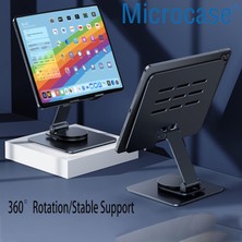 Microcase 360 Derece Dönerli Ayarlanabilir Yükseklik Masaüstü Telefon Tablet Tutucu Metal Stand - AL4721 Gümüş