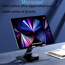 Microcase 360 Derece Dönerli Ayarlanabilir Yükseklik Masaüstü Telefon Tablet Tutucu Metal Stand - AL4721 Gümüş