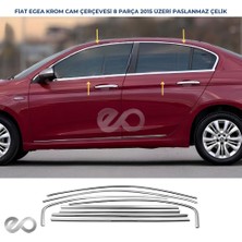 Ebal Oto Fiat Egea Krom Cam Çerçevesi 8 Parça 2015 Üzeri Paslanmaz Çelik