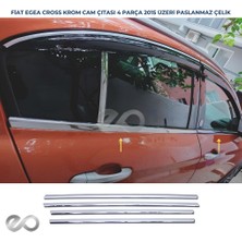 Ebal Oto Fiat Egea Cross Krom Cam Çıtası 4 Parça 2015 ve Üzeri P.çelik