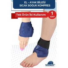 Bluewell El ve Ayak Bileği Için Termojel Sıcak Soğuk Kompres Buz Jel Bandajı Kumaş Cırtlı Şişlik Giderici