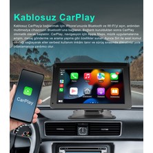 Embatech 7 Inç Tak Çalıştır Kablosuz Apple Carplay ve Android Auto Oto Multimedya Araç Ekran