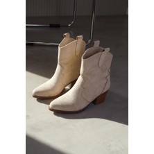 ST145 MODEL 5 CM TOPUKLU WESTERN BOT TEN.SUET