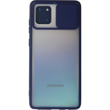 Newface Samsung Galaxy A81 / Note 10 Lite Kılıf Palm Buzlu Kamera Sürgülü Silikon - Lacivert 13