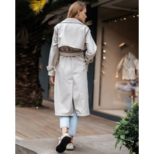 Moda Kemerli Uzun Trençkot