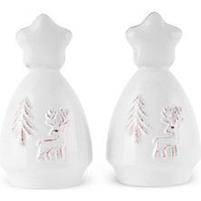 Karaca New Year Yılbaşı Snowy Tuzluk Biberlik 35 ml Beyaz