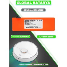 Global Batarya Roborock S5 Max Uyumlu Akıllı Robot Süpürge Bataryası 14.4V 5200MAH Li-Ion Pil ( Kapasite)