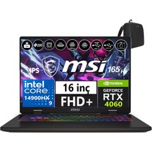 MSI Nb Sword 16 Hx Intel Core I9-14900HX 64GB Ddr5 512GB SSD 8GB/RTX4060 105W WINDOWS11PRO 16" 165Hz Fhd+ Taşınabilir Bilgisayar B14VGKG-875XTRW53+WEBLEGELSINÇANTA