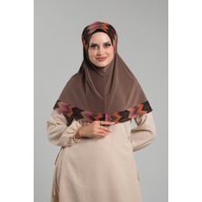 Vizon Pratik Hazır Geçmeli Tesettür Eşarp Sandy Renkli Desenli Fileli 2401_10