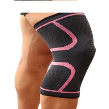 Synope Worthwhil 1 Adet Elastik Diz Pedleri Siyah-Pembe Sporcu Dizlik Diz Bandajı Bisikletçi Diz Pedi