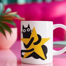 Kuppa Kuppa Yıldız ve Kedi Temalı Kahve Kupası