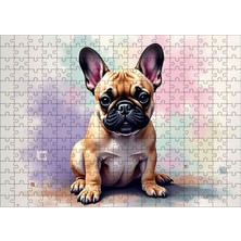 Ahşap Mdf Puzzle Yapboz Fransız Buldog Köpek Portresi 255 Parça 35*50 cm