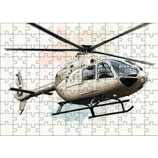 Ahşap Mdf Puzzle Yapboz Beyaz Helikopter Tasarımı 120 Parça 25*35 cm