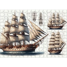 Ahşap Mdf Puzzle Yapboz Ahşap Yelkenli Gemiler 255 Parça 35*50 cm