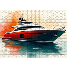 Ahşap Mdf Puzzle Yapboz Modern Lüks Yat Çizimi 255 Parça 35*50 cm