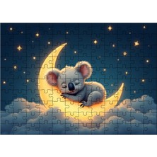 Ahşap Mdf Puzzle Yapboz Ay Işığında Uyuyan Koala 120 Parça 25*35 cm