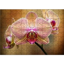 Ahşap Mdf Puzzle Yapboz Pembe Orkide Çiçeği 120 Parça 25*35 cm